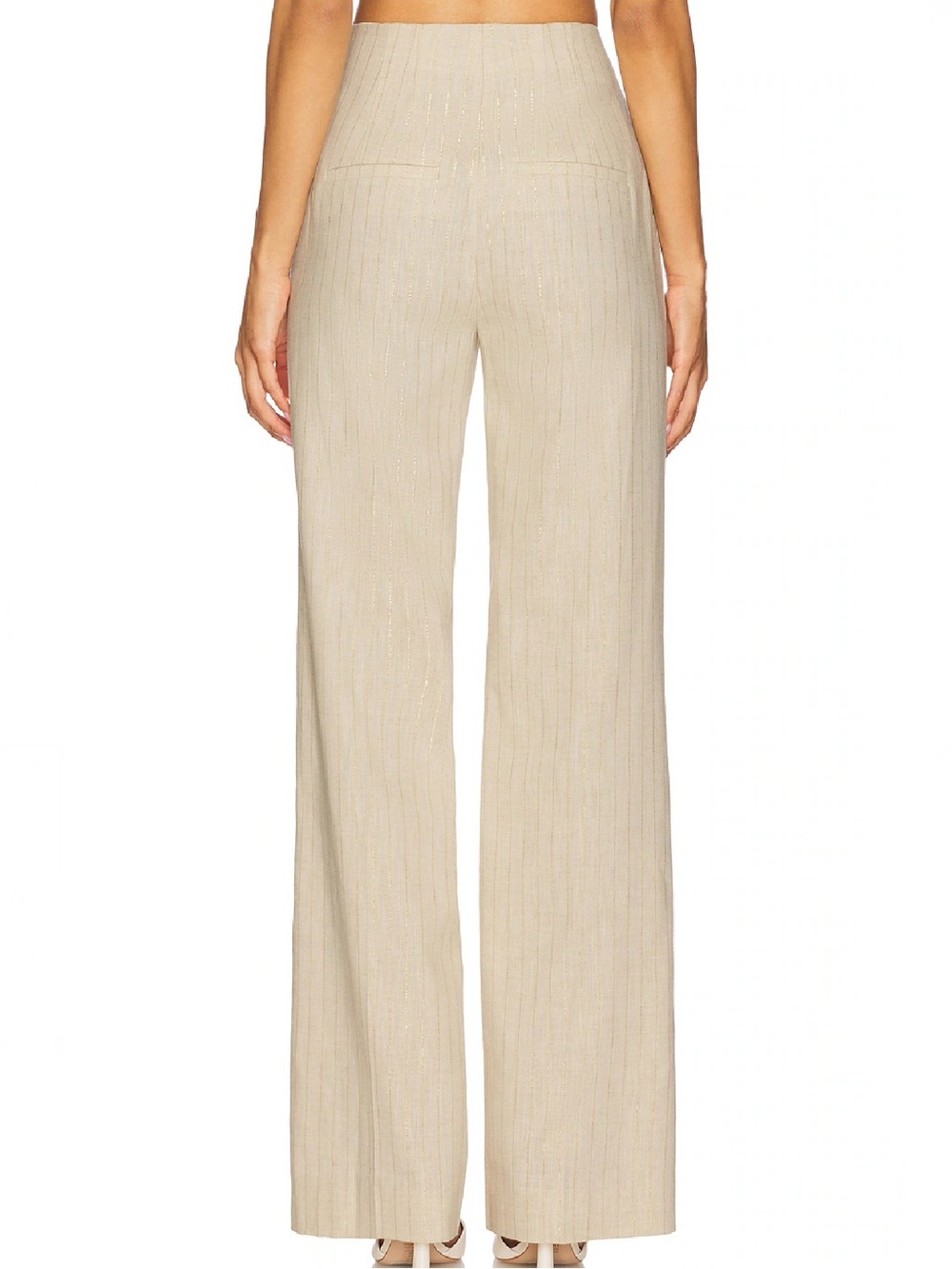 NEW VERONICA BEARD REVOLVE BEIGE PINSTRIPED PANTS - Picture 7 of 9